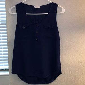 MINE No sleeve dark navy blue shirt